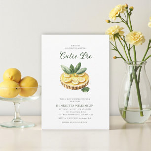 liten söt paj minimal baby shower inbjudningar