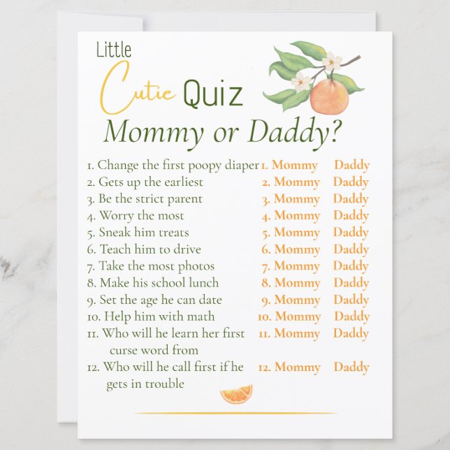 Liten söt pojke - Quizspel för mamma eller pappa (Framsida)