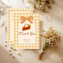 Liten söt pumpapaj gingham baby shower