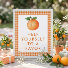 Liten söt randig favoritskylt Baby Shower Poster