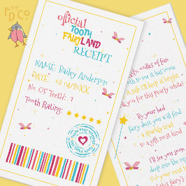 Liten söt tandféreceipt med en rolig rimstrof anteckningskort