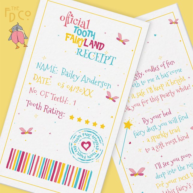 Liten söt tandférecept med en rolig rim anteckningskort (Skapare uppladdad)