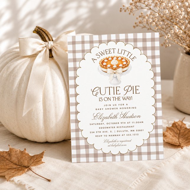 Liten söt unge - Baby Shower Inbjudningar (A Little Cutie Pie Baby Shower Invitation)
