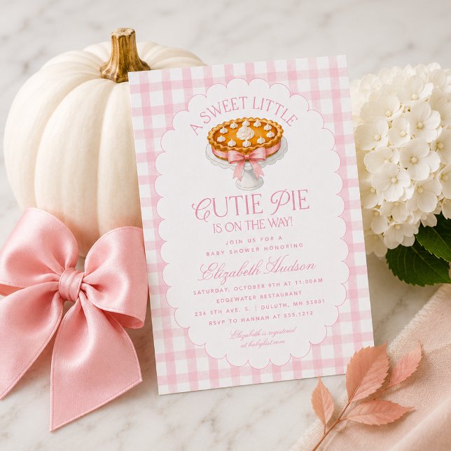 Liten söt unge - Baby Shower Inbjudningar (Pink Little Cutie Pie Baby Shower Invitation)