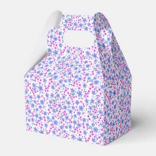 Liten söt vit blå rosa blommig mönster presentaskar