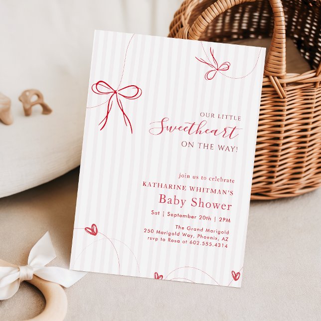 Liten söthet Båge Baby Shower Inbjudan (Skapare uppladdad)