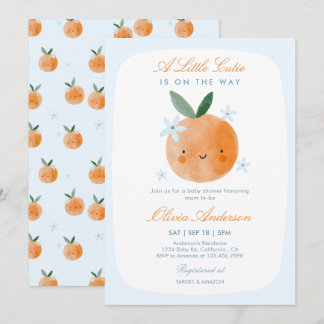 Liten söting, Orange Citrus Pojke Baby Shower Inbjudningar