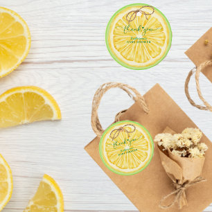 Liten söting på väg Lemon citrus baby shower Gåvor Etiketter