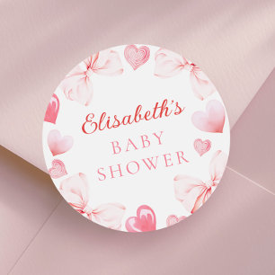 Liten sötnos baby shower runt klistermärke