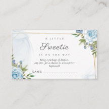 Liten sötnos Elegant Blue Botanical Baby Shower