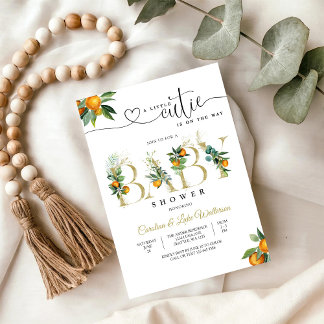 Liten sötnos Orange Bebis-babyshower-inbjudan Inbjudningar
