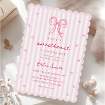 Liten sötnos rosa rosett baby shower inbjudan