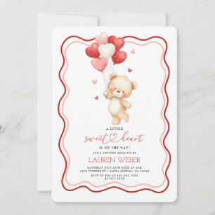 Liten sötnos teddybjörn baby shower inbjudan