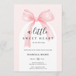 Liten Sötnos Vattenfärg Rosa Slinga Baby Shower Inbjudningar