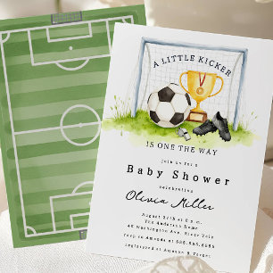 Liten sparkande fotbollsbabyshower-inbjudan inbjudningar