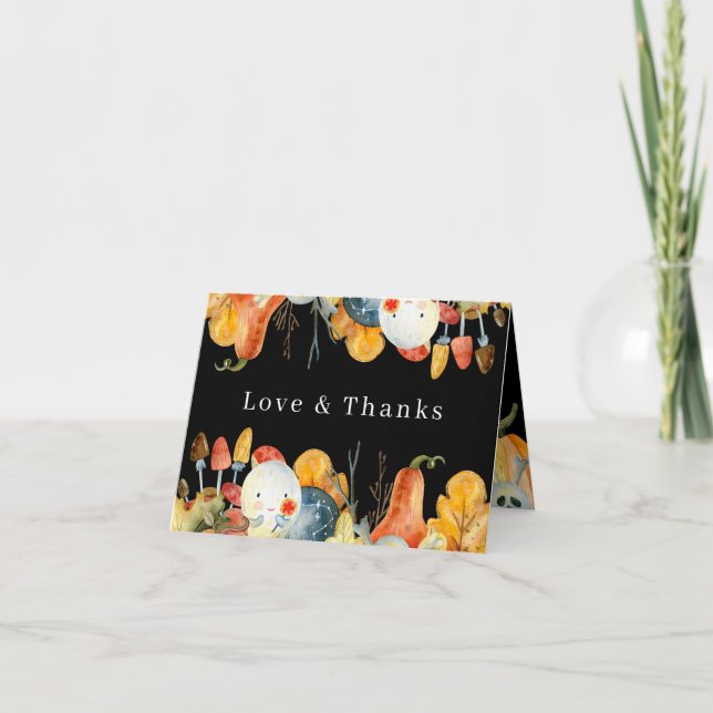 Liten spök Halloween baby shower tack Kort (Framsida)