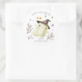 Liten spöke | Glad Halloween-present Runt Klistermärke