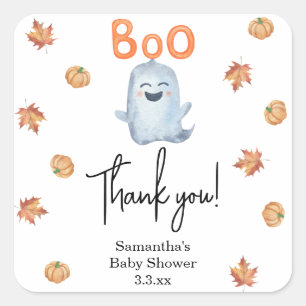 Liten spöke - tack för baby shower fyrkantigt klistermärke