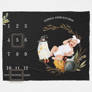 Liten spökhalloweenbaby Milstol Täcke Fleecefilt
