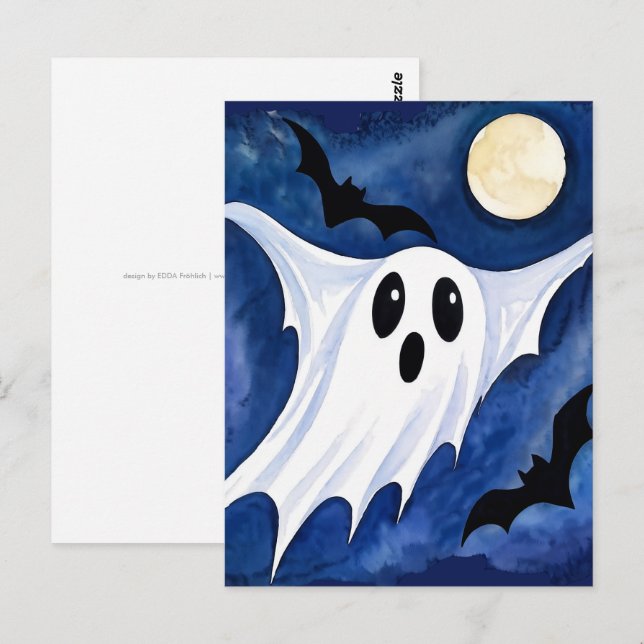 Liten spökis - Halloween 7 - Fan roligt Vykort (Fram/baksida)