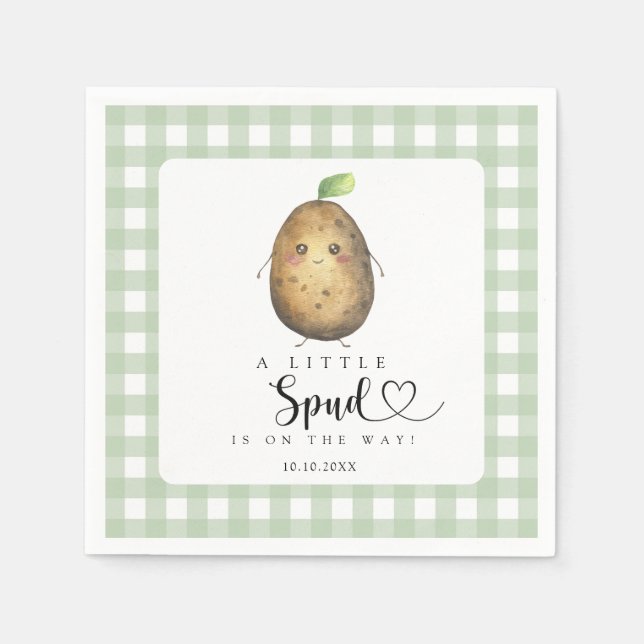 Liten Spud Baby Shower Pappersservett (Framsidan)