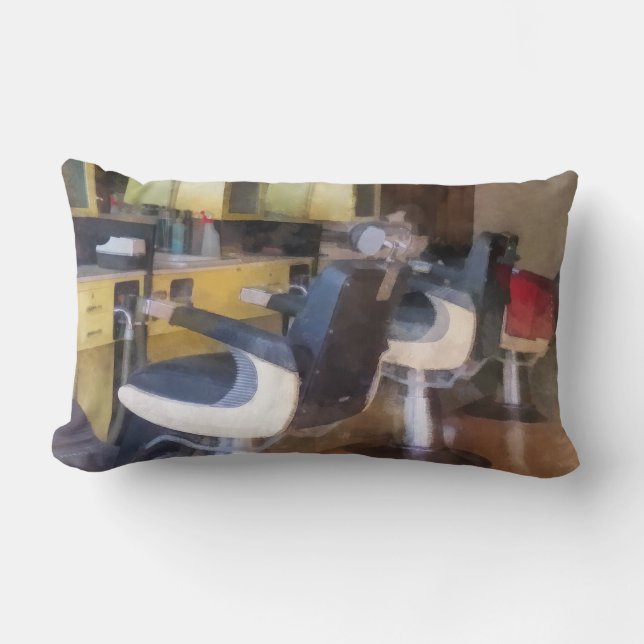 Liten stads frisörsalong lumbarkudde (Framsida)