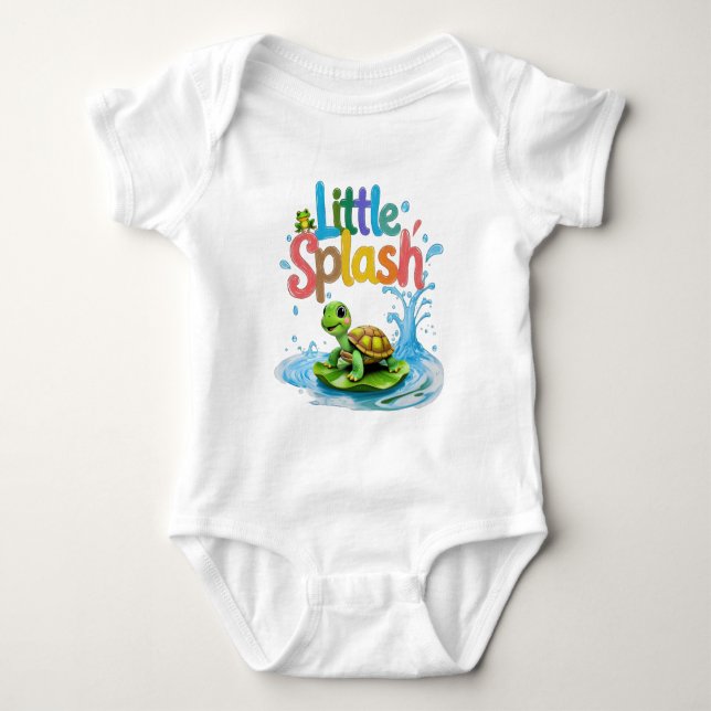 Liten stänkkrita stil Sköldpadda T Shirt (Framsida)