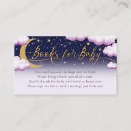 Liten stjärna rosa flicka baby shower-böcker tilläggskort