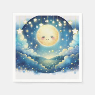 Liten stjärna som blinkar Vattenfärg Baby Shower Pappersservett