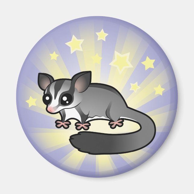 Liten Stjärna Sugar Glider Magnet (Framsidan)
