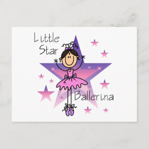 Liten stjärnballerina - Brunt hår Vykort