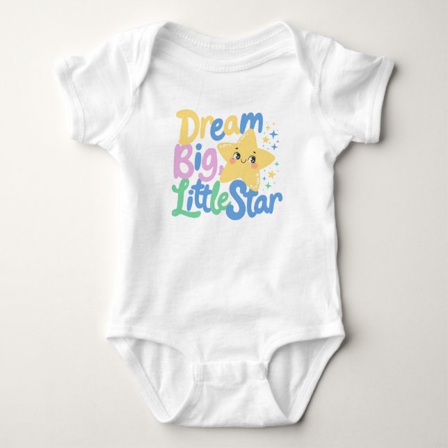 Liten stjärndrömmare meddelande för glada barn t shirt (Framsida)