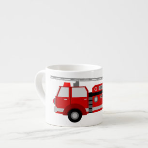 Liten storlek keramisk mugg för ungeFiretruck Espressomugg