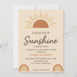 Liten stråle av boho-solsken – Baby Shower Inbjudningar