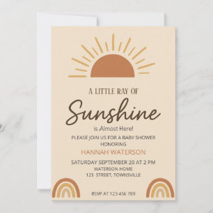 Liten stråle av boho-solsken – Baby Shower Inbjudningar