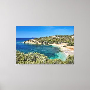 Liten strand på Sardinien med turkos vatten Canvastryck