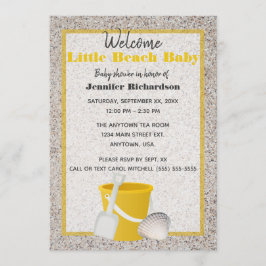 Liten strandbaby skovel och hink Baby Shower Inbjudningar