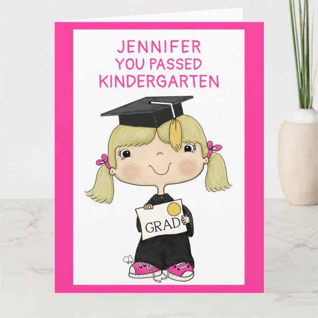 Liten Student flicka Blond Hair Big Kort (Framsida)