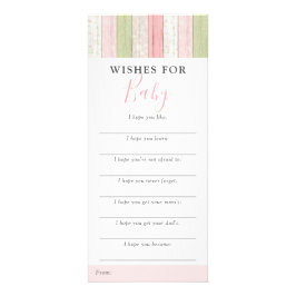 Liten stuga Rosa önskningar för baby shower spel r Reklamkort