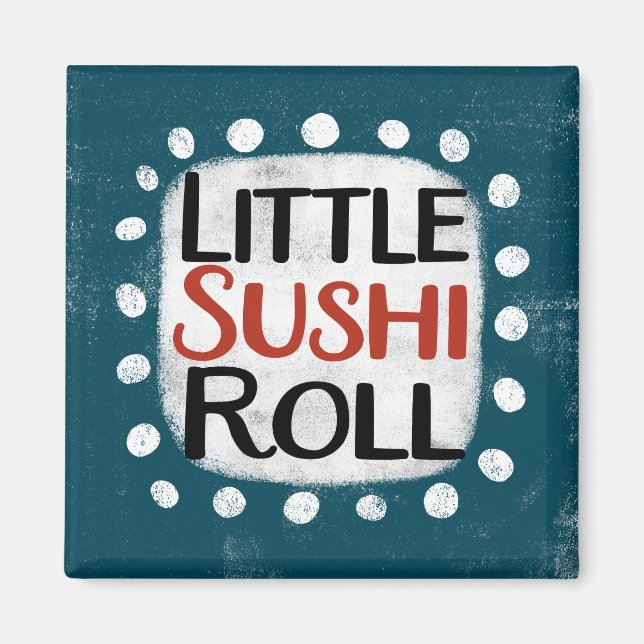Liten Sushi-rulle Kylskåpsmagnet (Framsidan)