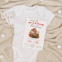 Liten svamp Fall Minimalistisk Retro Baby Shower