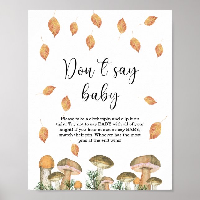 Liten svampflora - Säg inte baby  Poster (Framsidan)