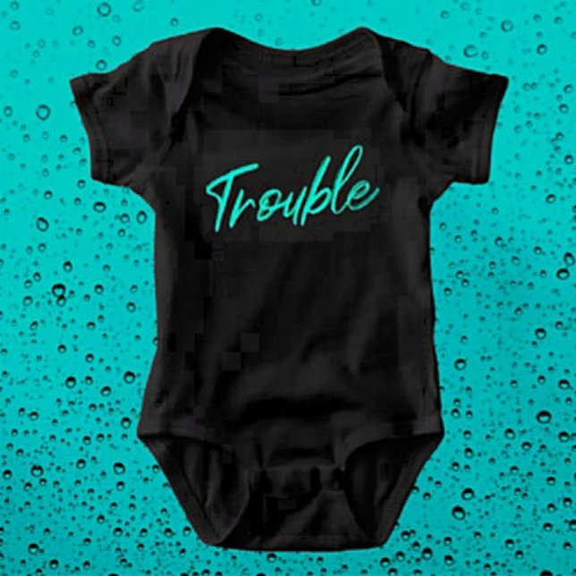 Liten svårighet - Teal Script Baby Bodykostym T Shirt (Skapare uppladdad)