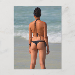 Liten svart Bikini Photo Vykort