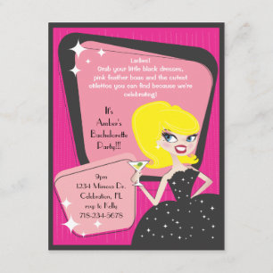 Liten svart bläckfisk_Blonde Bombshell Inbjudningar