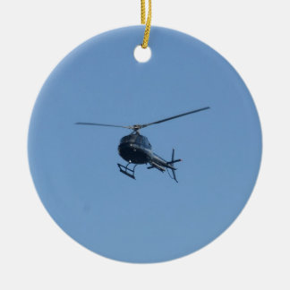 Liten svart helicopter. julgransprydnad keramik