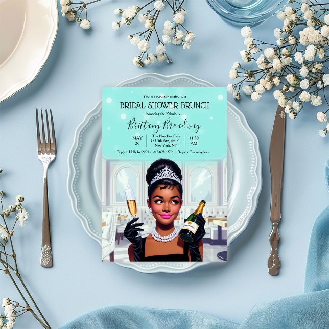 Liten svart klänning Bride & Co Glam Bröllopsfest Inbjudningar (Skapare uppladdad)