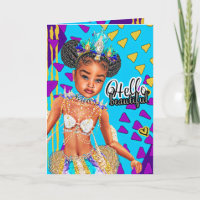Liten svart Sjöjungfru Blank Greeting Card