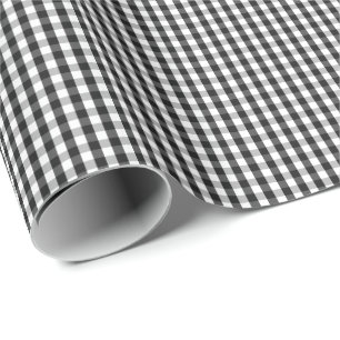Liten svartvit Gingham som slår in papper Presentpapper