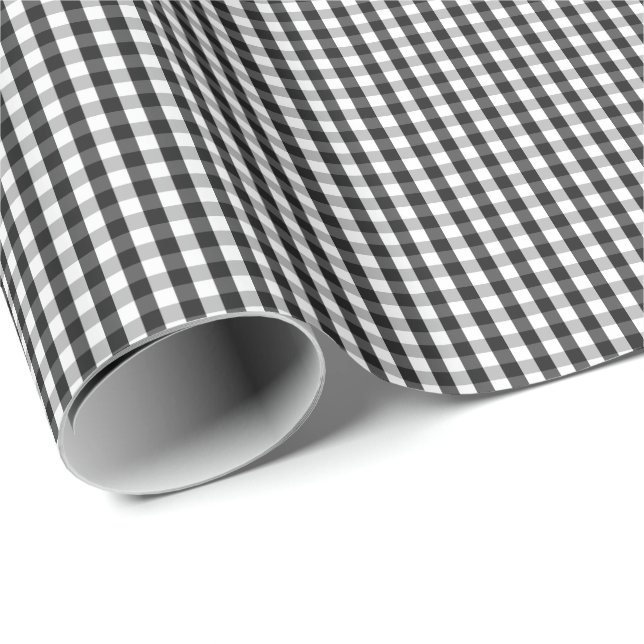 Liten svartvit Gingham som slår in papper Presentpapper (Rullad Hörn)